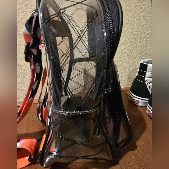 XOXO Betsy Clear Black Mini Backpack - Picture 3 of 6